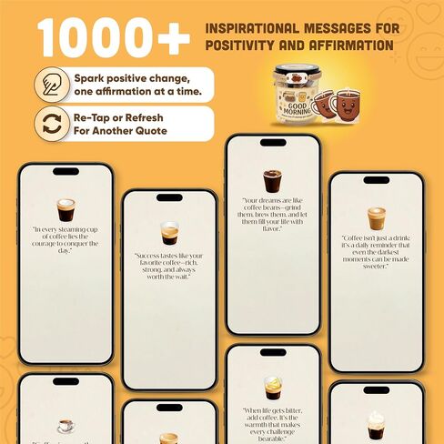 60 Positive Coffee Cards Jar, Coffee Gifts For Women and Men, Coffee Lover Gifts for Women, Men, Dad And Mom, Coffee Gifts, Coffee Gifts For Women, Emotional Support Latte in Kuwait