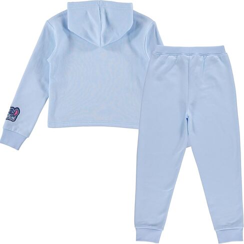 مجموعة ملابس ديزني للفتيات ليلو وستيتش - سويت شيرت بقلنسوة وبنطال رياضي - طقم ملابس مكون من قطعتين - مقاسات 4-16 in Kuwait