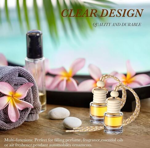Patchouli Hanging Car Diffuser – 8ml Glass Freshener | Earthy Oud, Amber & Spice Scent with Essential Oils | Handmade by Glitzarati Atelier in Saudi Arabia