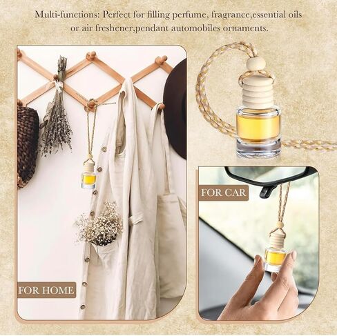 Frankincense & Myrrh Hanging Car Diffuser – 8ml Glass | Resinous Oud, Incense & Earthy Essential Oils | Handmade by Glitzarati Atelier in Saudi Arabia