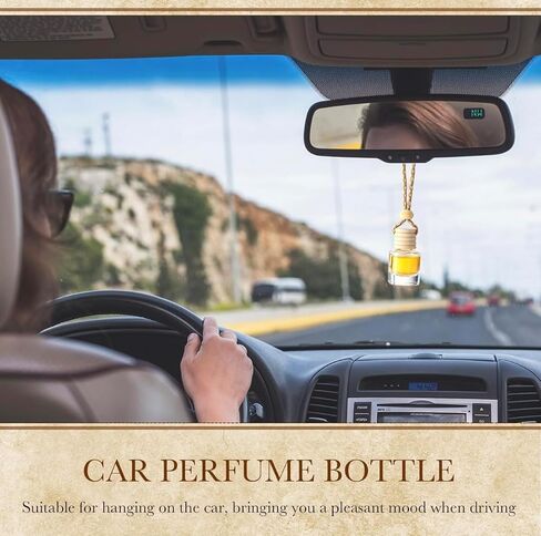 Frankincense & Myrrh Hanging Car Diffuser – 8ml Glass | Resinous Oud, Incense & Earthy Essential Oils | Handmade by Glitzarati Atelier in Saudi Arabia