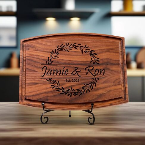 Wood Personalized Cutting Board, Engraved Custom Charcuterie Board - Gift Idea For Wedding, Bridal Shower. Engagement, Anniversary, Housewarming, Present for mother's day in Kuwait