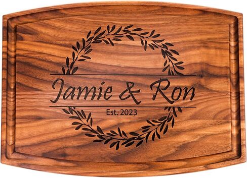 Wood Personalized Cutting Board, Engraved Custom Charcuterie Board - Gift Idea For Wedding, Bridal Shower. Engagement, Anniversary, Housewarming, Present for mother's day in Kuwait