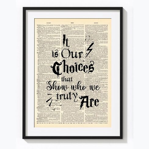 Harry with Book Girl Potter Quotes Wall Art Quotes and Salifing Gift for Bookworm Lovegood Retro Decor Home Cafes Office Store Pubs Club on Upcycled Vintage Print - غير مؤلف 9 × 12 بوصة in Kuwait