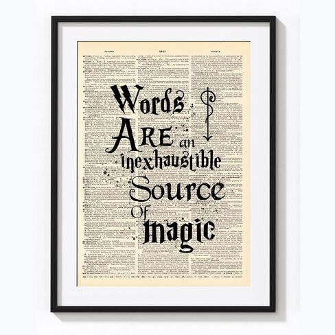 Harry with Book Girl Potter Quotes Wall Art Quotes and Salifing Gift for Bookworm Lovegood Retro Decor Home Cafes Office Store Pubs Club on Upcycled Vintage Print - غير مؤلف 9 × 12 بوصة in Kuwait