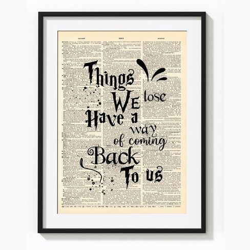 Harry with Book Girl Potter Quotes Wall Art Quotes and Salifing Gift for Bookworm Lovegood Retro Decor Home Cafes Office Store Pubs Club on Upcycled Vintage Print - غير مؤلف 9 × 12 بوصة in Kuwait
