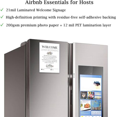 2 Pack Welcome Sign for Air BnB Hosts, Feedback Supplies for Vacation Rental Guest Rooms, Air BnB Essential VRBO Short-Term Rentals Executive Suites, Hotels(4" x 6") in Saudi Arabia