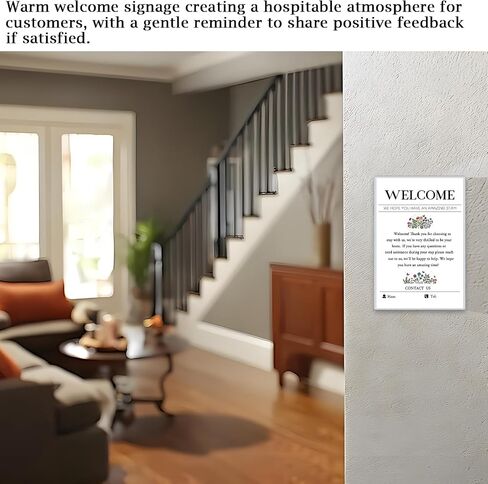 2 Pack Welcome Sign for Air BnB Hosts, Feedback Supplies for Vacation Rental Guest Rooms, Air BnB Essential VRBO Short-Term Rentals Executive Suites, Hotels(4" x 6") in Saudi Arabia