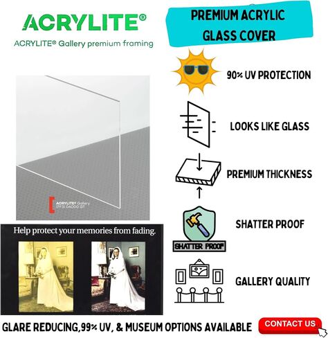 Glass Acrylic Glass Shatterproof 90 ٪ UV شاشة الإطار الممتازة المحمية لإطار الصورة (11 × 17) in Saudi Arabia
