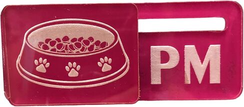 AM | PM FED for CAT or DOG BOWL Design (Magnet|Adhesive Combo) (MAGENTA) in Saudi Arabia