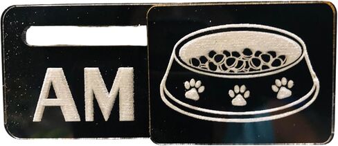 AM | PM FED for CAT or DOG BOWL Design (Magnet|Adhesive Combo) (MAGENTA) in Saudi Arabia