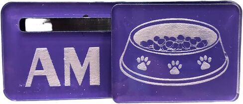 AM | PM FED for CAT or DOG BOWL Design (Magnet|Adhesive Combo) (MAGENTA) in Saudi Arabia