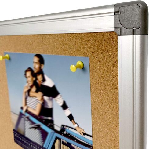 BIBOC 24 × 36 بوصة لوحة الفلين ، لوحة إعلانات ، لوحة محسوسة ، لوحة دبوس ، لوحة إشعار ، لوحة مذكرة للمنازل أو المكاتب ، 24 × 36 بوصة ، إطار الألمنيوم الفضي in Kuwait