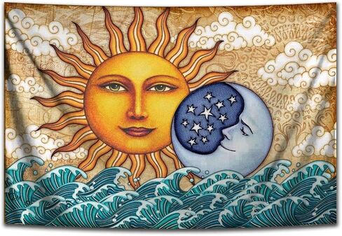 Dan Morris - Art - Sun Moon Tapestry Ocean Sunrise ، اختر الحجم in Kuwait