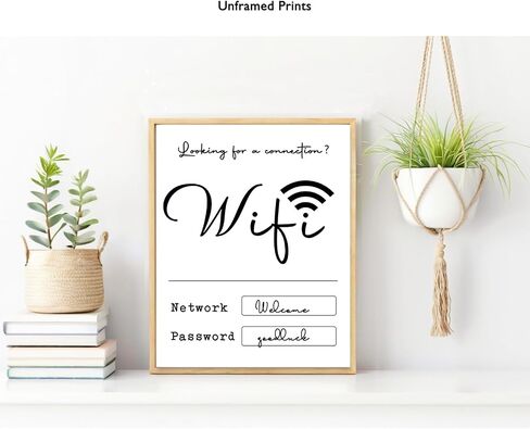 6 Unframed Wall Art Prints for Air Bnb Hosts, Short - Term Rentals Vacation Rental Essentials Sign Set - Welcome Guide, No Smoking No Pets Flush Only Toilet Paper, House Rules & WiFi Info (8"×10") in Saudi Arabia