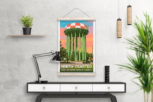 ملصق سفر على طراز Olmsted North Olmsted Ohio-8x10-12x18-18x24-24x36 / 4x6 بطاقة بريدية WPA Art Art USA USA United States Retro Art Water Tower (4x6 Inch بطاقة بريدية) in Saudi Arabia