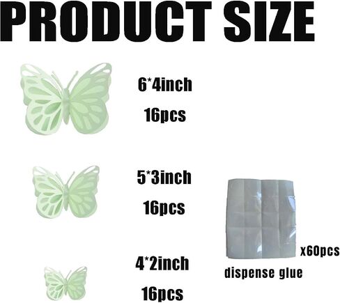 Sage Green Butterfly Decorations 3D Butterfly Stickers Paper Art Wall Decor For Room Home Living Wedding Party Decor (48 PCS) in Kuwait