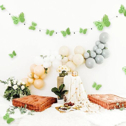 Sage Green Butterfly Decorations 3D Butterfly Stickers Paper Art Wall Decor For Room Home Living Wedding Party Decor (48 PCS) in Kuwait