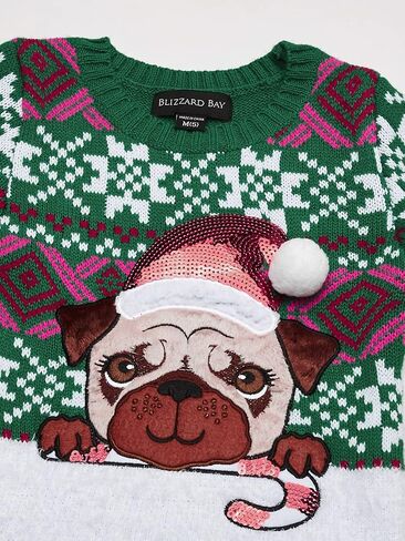 Blizzard Bay Little Girl's L/S Crew Neck Christmas Llama Tunic Sweater Sweater, Christmas red Combo, 6 in Saudi Arabia
