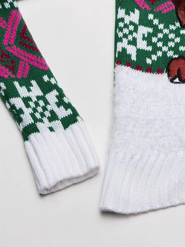 Blizzard Bay Little Girl's L/S Crew Neck Christmas Llama Tunic Sweater Sweater, Christmas red Combo, 6 in Saudi Arabia
