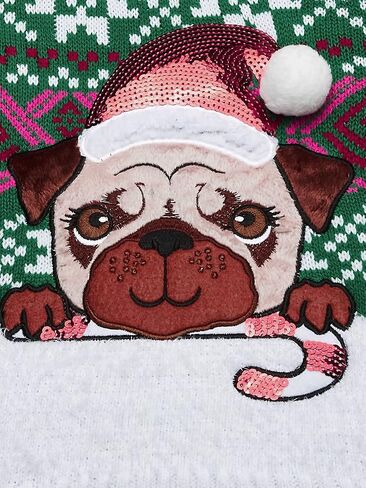 Blizzard Bay Little Girl's L/S Crew Neck Christmas Llama Tunic Sweater Sweater, Christmas red Combo, 6 in Saudi Arabia