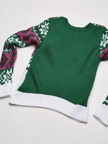 Blizzard Bay Little Girl's L/S Crew Neck Christmas Llama Tunic Sweater Sweater, Christmas red Combo, 6 in Saudi Arabia