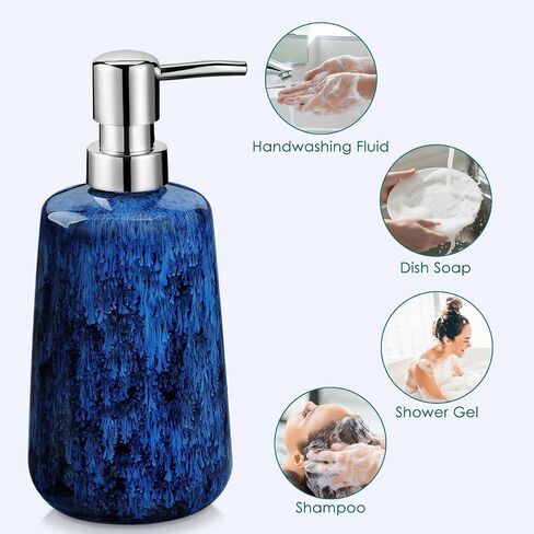 vancasso Blue Bathroom Accessories Set, Ceramic Soap Dispenser and Toothbrush Holder Sets, Stoneware 4 Pcs Bathroom Sink Set for Modern Home Decor, Series Starry in Kuwait