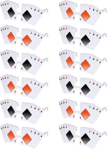 6 Pcs Poker Themed Sunglasses Playing Card Glasses Casino Night Gift Poker Accessories for Man Woman Costume Casino Theme Birthday Party Favors Supplies, 2 Colors in Saudi Arabia