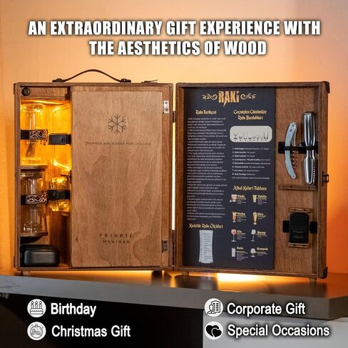 Custom Mini Bar, Wood Carving, Turkish Raki Gift Set, Home Bar Decor, Man Cave, Custom Text Ouzo Glass, Personalized Holiday Gift in Saudi Arabia