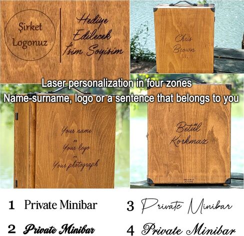Custom Mini Bar, Wood Carving, Turkish Raki Gift Set, Home Bar Decor, Man Cave, Custom Text Ouzo Glass, Personalized Holiday Gift in Saudi Arabia