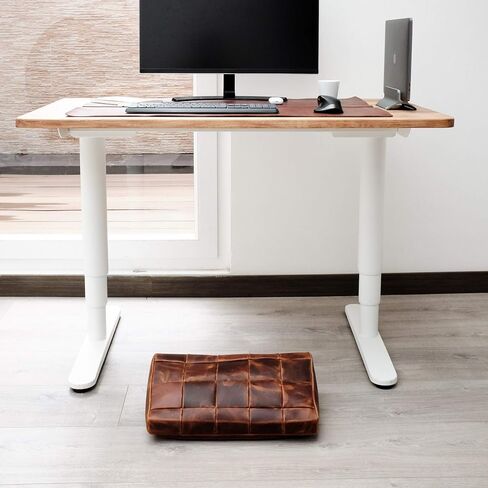 Distressed Tan Leather Foot rest Large, Footrest Desk, Ergonomic Under Desk, Foot rest Cover, Office Accessories, Furniture, Home Decor, Home Office, WFH, Handmade, Gifts for men. in Saudi Arabia