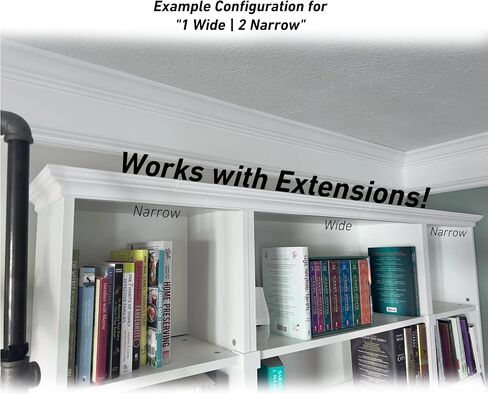 طقم صب التاج لـ Ikea Billy Bookshelf-Clip-on Modular Top Trip للأرفف العريضة أو الضيقة-تسهيل التثبيت غير المتواضع-يناسب وحدات Billy بدون باب-ترقية مخصصة لفائف الرف (أبيض) in Saudi Arabia