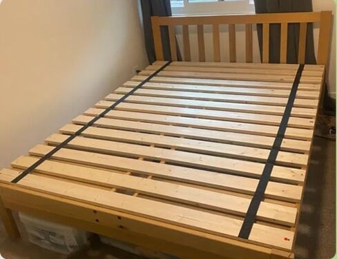 The Furniture Cove Bed Slats King Size Specialty 2.5 Inch Gap Between Wood Platform Boards Black Strapping (74.25, King) in Saudi Arabia