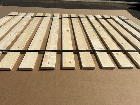 The Furniture Cove Bed Slats King Size Specialty 2.5 Inch Gap Between Wood Platform Boards Black Strapping (74.25, King) in Saudi Arabia