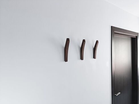Wood Wall Hooks – Mid-Century Modern Wooden Hooks for Wall – Towel and Coat Hook Set – Minimalist Wall-Mounted Wood Hooks for Bathroom, Entryway, or Bedroom in Saudi Arabia