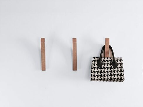 Wood Wall Hooks – Mid-Century Modern Wooden Hooks for Wall – Towel and Coat Hook Set – Minimalist Wall-Mounted Wood Hooks for Bathroom, Entryway, or Bedroom in Saudi Arabia