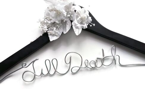 Goth Theme Wedding Bride Gown Hanger for Wedding Dress With Flowers White or Ivory in Saudi Arabia