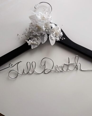 Goth Theme Wedding Bride Gown Hanger for Wedding Dress With Flowers White or Ivory in Saudi Arabia