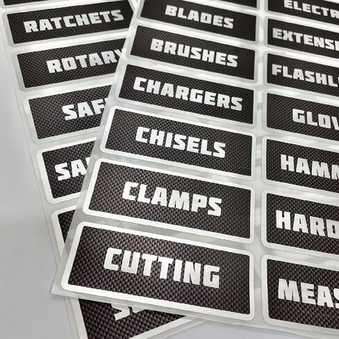 Metallic Carbon Fiber Tool Box Organization Labels in Saudi Arabia