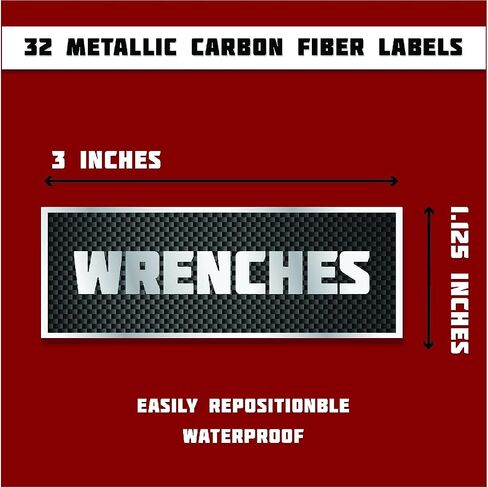 Metallic Carbon Fiber Tool Box Organization Labels in Saudi Arabia