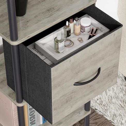 6-Tier Bookshelf with Drawer, Narrow Bookshelves Organizer, Floor Standing Ladder Shelf,Tall Bookcase for Small Space, Book shelf with Storage for Living Room, Bedroom, Office, Study Light Oak HBC505Z in Kuwait