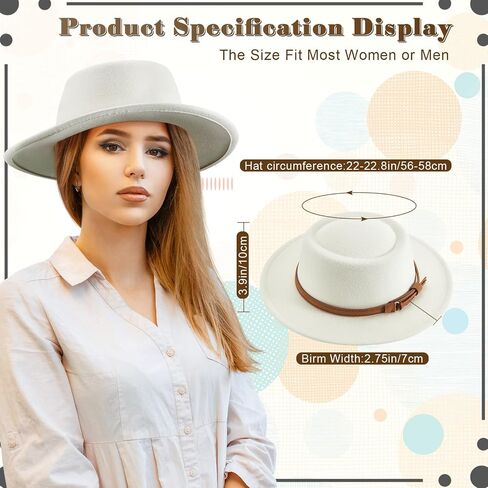 Hercicy 16 Pcs Fedora Hats for Women Vintage Imitation Wool Fedora Hat Felt Boho Pork Pie Hat with Belt Panama Hat Jazz Hat in Saudi Arabia