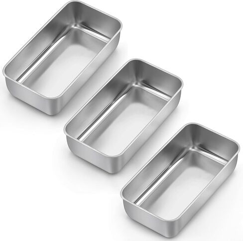 Lianyu 3 Pack Loaf Pans لخبز الخبز ، 9 × 55 بوصة خبز الرغيف مقلاة ، ولحم اللحم الفولاذ المقاوم للصدأ ، خبز الخبز القصدير لخبز الموز محلي الصنع ، غسالة الصحون آمنة in Kuwait