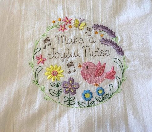 Reusable fabric bowl cover, embroidered design, zero waste linen, choice of 3 sizes in Saudi Arabia