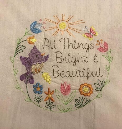 Reusable fabric bowl cover, embroidered design, zero waste linen, choice of 3 sizes in Saudi Arabia