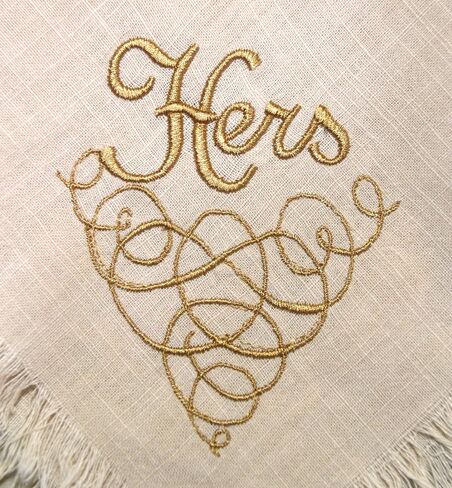 JUST FOR 2 - HIS & HER Embroidered Linen Napkins in Saudi Arabia