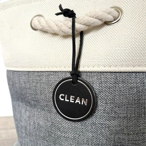 Leather “CLEAN" & “DIRTY" Laundry Basket Labels – Hand‑Stamped Full‑Grain Italian Leather Tags with Suede Hanging String – Minimalist Laundry Room Organizer (Set of 2) in Saudi Arabia