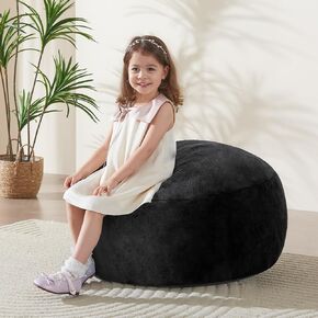 3FT Bean Bag Chair, Comfy Bean Bag Chairs for Adults, Luxury Velvet Memory Foam Stuffed Beans Bags with Removable Cover, Adult Beanbag Chair with Filler for Living Room, Bedroom, Dark Grey in Saudi Arabia
