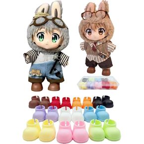 Doll Shoes for Labubu,10 Pairs Cute Labubu Shoes Set,Including Pink Labubu Boots,17cm Labubu Accessories(no Doll) in Saudi Arabia