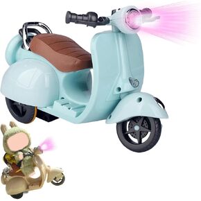 Scooter for Dolls Accessories, Cute Light-Up and Musical Seat with 360° Rotation, Cute Motorcycle for Dolls– Perfect for Doll Collectors, Batteries Not Included (Blue#) in Kuwait